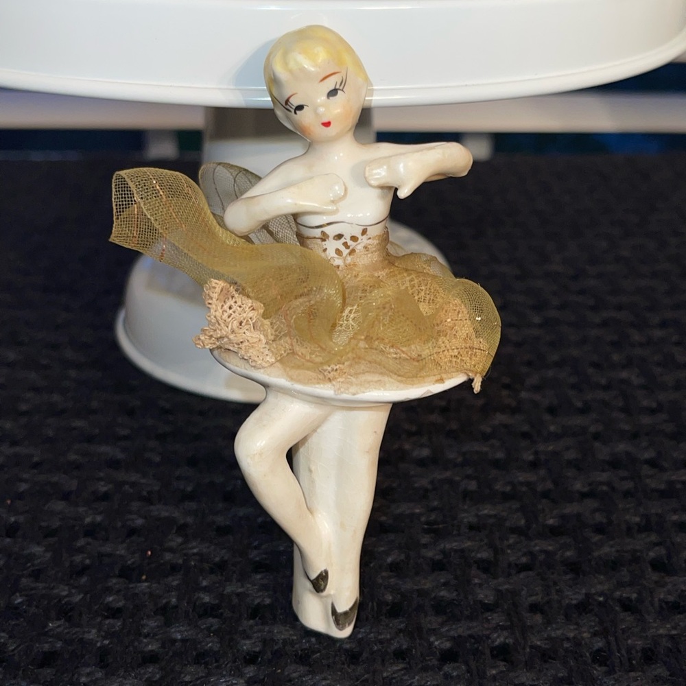Vintage Porcelain Twirling Ballerina Figurine Spinning Dancer Mid Century Modern